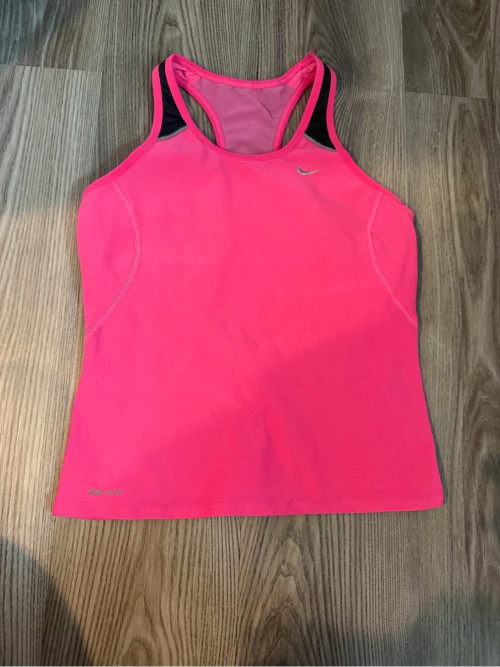Nike Bright Pink Racerback Dri-FIT Tank Top with Black Accents